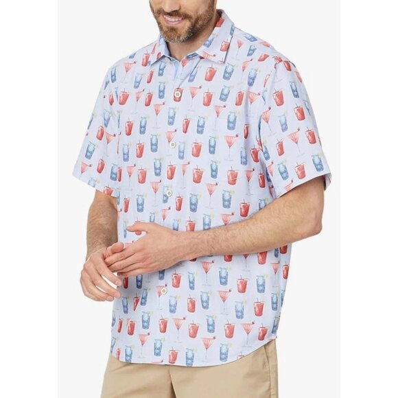 Tommy Bahama Mens Large Coconut Point ShortSleeve Shirt Chambray NEW - Picture 1 of 4